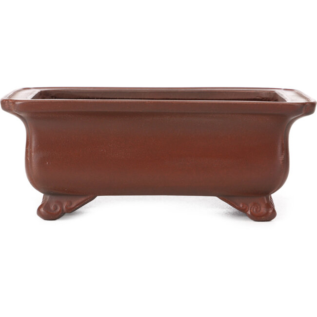 Rectangular unglazed bonsai pot by Bigei - 145 x 110 x 55 mm