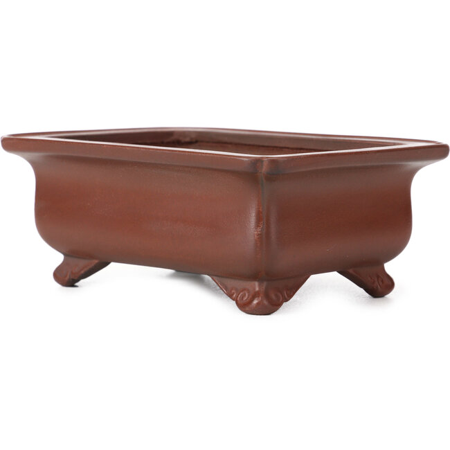 Maceta de bonsái rectangular sin esmaltar de Bigei - 145 x 110 x 55 mm