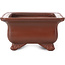 Maceta de bonsái rectangular sin esmaltar de Bigei - 145 x 110 x 55 mm