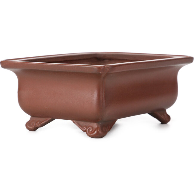 Maceta de bonsái rectangular sin esmaltar de Bigei - 145 x 110 x 55 mm