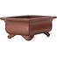 Pot à bonsaï rectangulaire non émaillé par Bigei - 145 x 110 x 55 mm