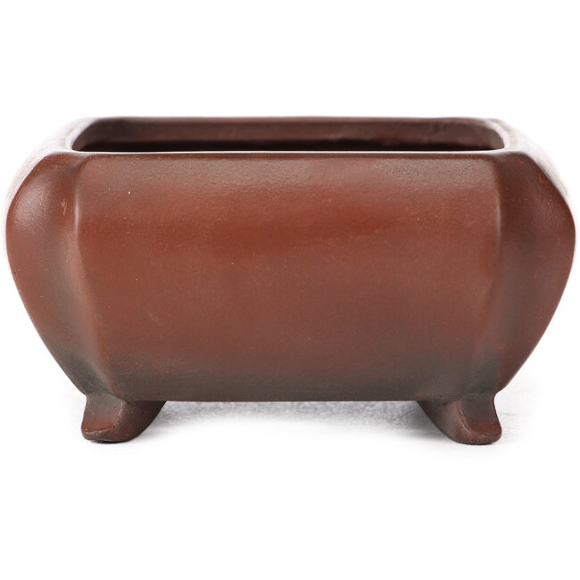 Rechthoekige ongeglazuurde bonsaipot van Bigei - 120 x 105 x 50 mm