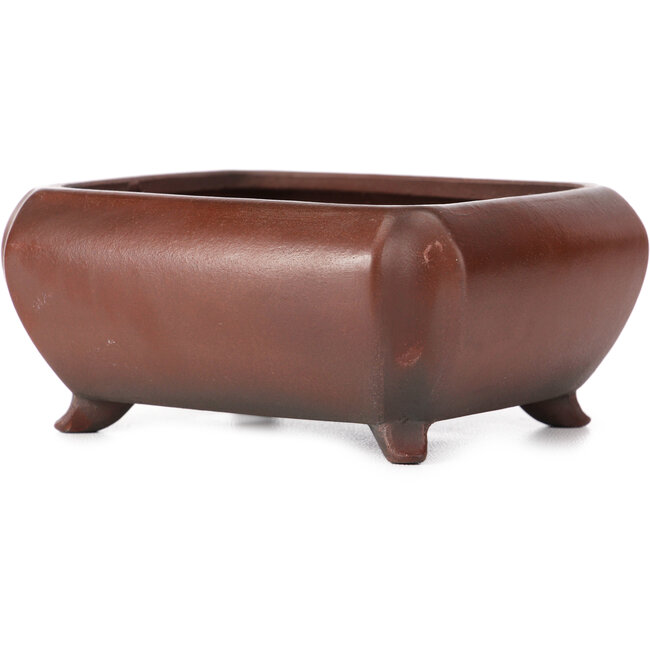 Rechthoekige ongeglazuurde bonsaipot van Bigei - 120 x 105 x 50 mm