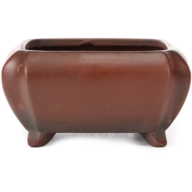 Maceta de bonsái rectangular sin esmaltar de Bigei - 120 x 105 x 50 mm
