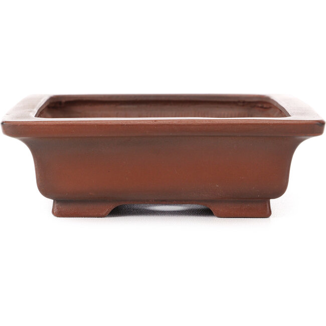 Pot à bonsaï rectangulaire non émaillé par Bigei - 155 x 125 x 40 mm