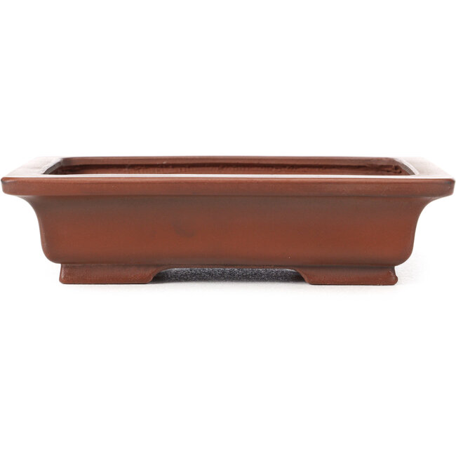 Rectangular unglazed bonsai pot by Bigei - 155 x 125 x 40 mm