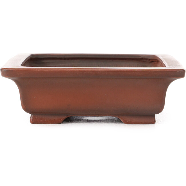 Maceta de bonsái rectangular sin esmaltar de Bigei - 155 x 125 x 40 mm
