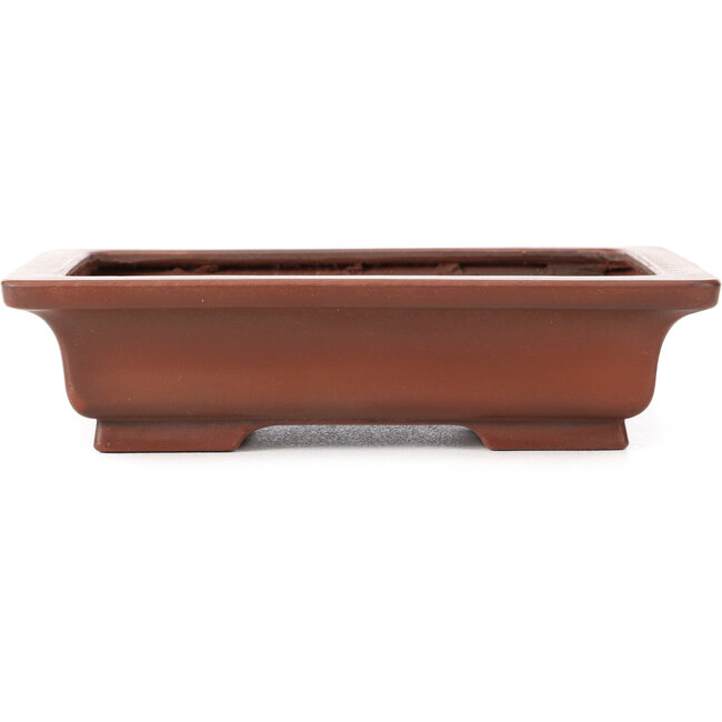 Rechteckige unglasierte Bonsaischale von Bigei - 155 x 125 x 40 mm