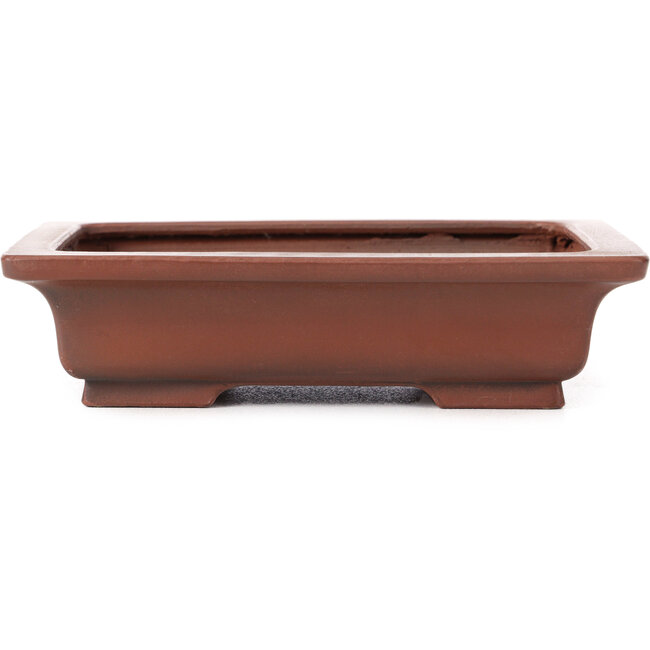 Maceta de bonsái rectangular sin esmaltar de Bigei - 155 x 125 x 40 mm