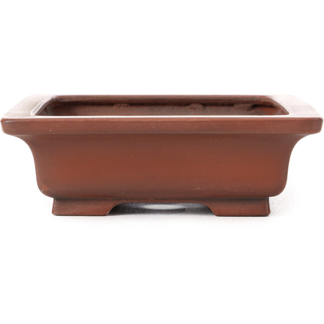 Maceta de bonsái rectangular sin esmaltar de Bigei - 155 x 125 x 40 mm