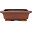 Rectangular unglazed bonsai pot by Bigei - 155 x 125 x 40 mm