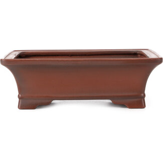 Bigei - Hirata Atsumi 160 mm rectangular unglazed bonsai pot by Bigei, Tokoname, Japan