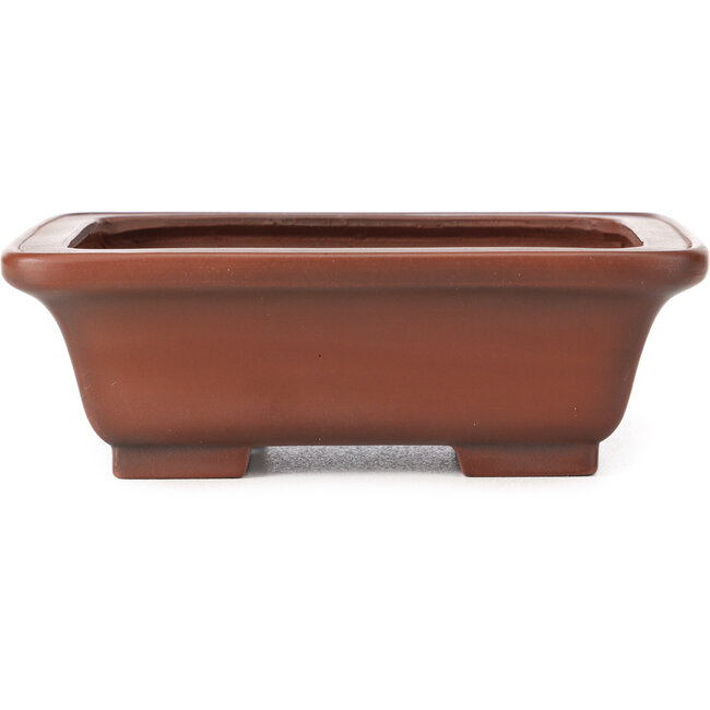 Rectangular unglazed bonsai pot by Bigei - 160 x 125 x 55 mm