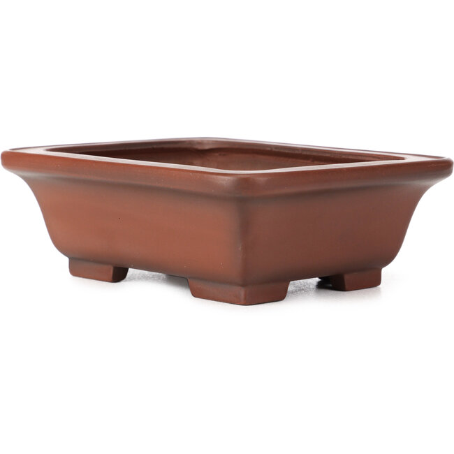 Rechthoekige ongeglazuurde bonsaipot van Bigei - 160 x 125 x 55 mm