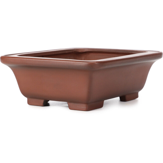 Rectangular unglazed bonsai pot by Bigei - 160 x 125 x 55 mm