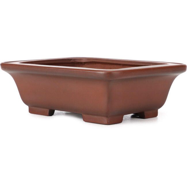Rectangular unglazed bonsai pot by Bigei - 160 x 125 x 55 mm