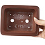 Maceta de bonsái rectangular sin esmaltar de Bigei - 160 x 125 x 55 mm