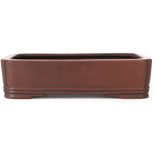 Pot à bonsaï rectangulaire non émaillé par Bigei - 185 x 145 x 45 mm