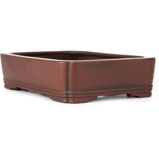 Pot à bonsaï rectangulaire non émaillé par Bigei - 185 x 145 x 45 mm