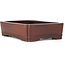 Maceta de bonsái rectangular sin esmaltar de Bigei - 185 x 145 x 45 mm