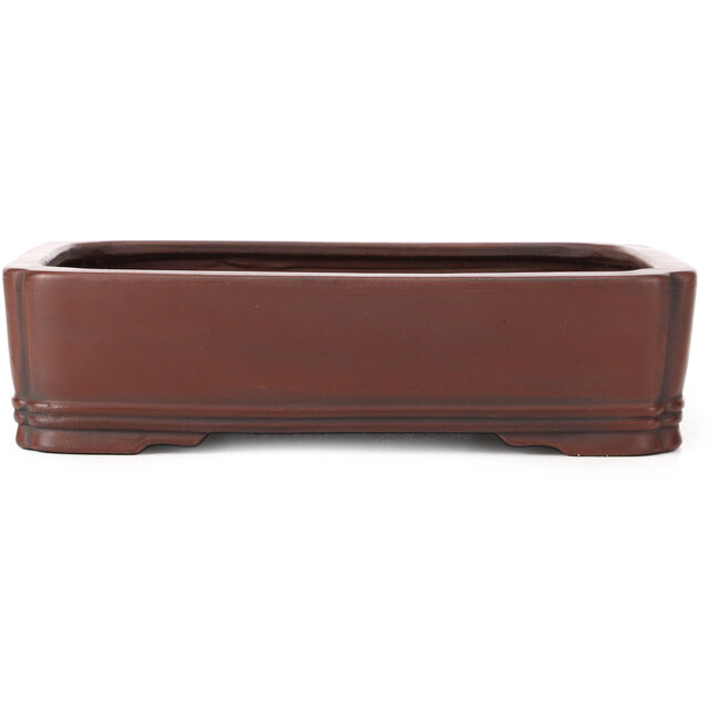 Maceta de bonsái rectangular sin esmaltar de Bigei - 185 x 145 x 45 mm