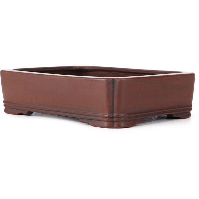 Pot à bonsaï rectangulaire non émaillé par Bigei - 185 x 145 x 45 mm