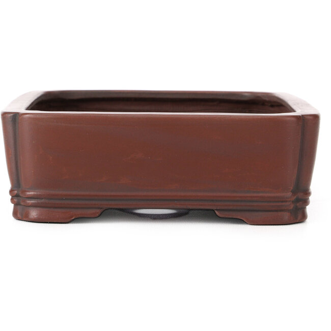 Pot à bonsaï rectangulaire non émaillé par Bigei - 185 x 145 x 45 mm