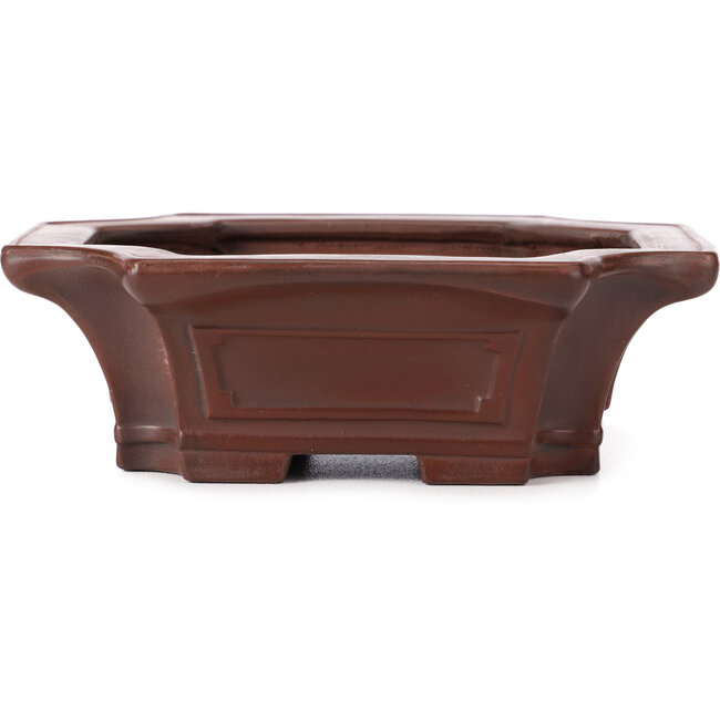 Rectangular unglazed bonsai pot by Bigei - 160 x 130 x 50 mm