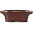 Pot à bonsaï rectangulaire non émaillé par Bigei - 160 x 130 x 50 mm