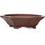 Achthoekige ongeglazuurde bonsaipot van Bigei - 125 x 110 x 30 mm