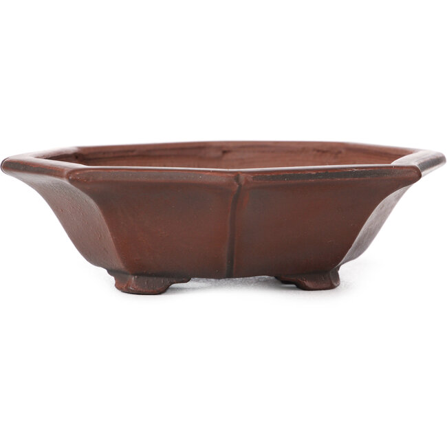Pot à bonsaï octogonal non émaillé par Bigei - 140 x 125 x 30 mm
