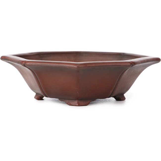 Mokko ongeglazuurde bonsaipot van Bigei - 140 x 125 x 30 mm