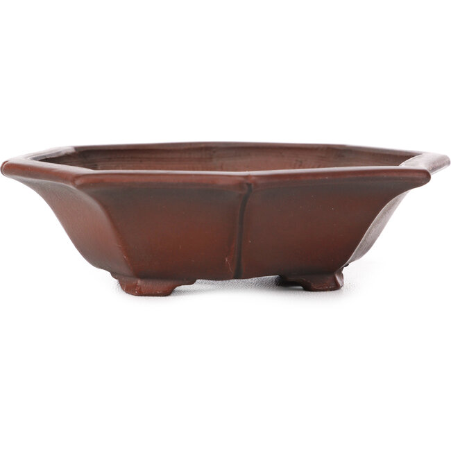 Mokko ongeglazuurde bonsaipot van Bigei - 140 x 125 x 30 mm