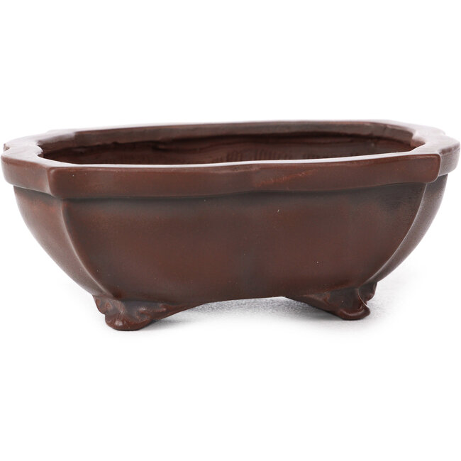Mokko unglasierte Bonsaischale von Bigei - 160 x 135 x 45 mm