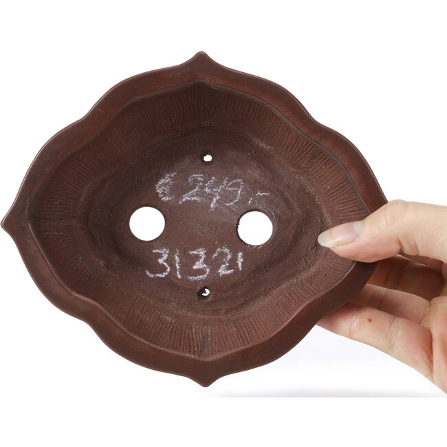 Mokko unglasierte Bonsaischale von Bigei - 160 x 135 x 45 mm