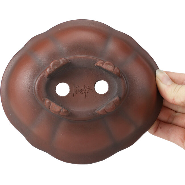 Mokko ongeglazuurde bonsaipot van Bigei - 160 x 140 x 45 mm