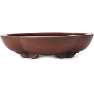 Bigei - Hirata Atsumi 195 mm oval unglazed bonsai pot by Bigei, Tokoname, Japan