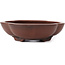 Oval unglazed bonsai pot by Bigei - 195 x 170 x 50 mm