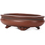 Oval unglazed bonsai pot by Bigei - 105 x 80 x 30 mm