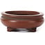 Oval unglazed bonsai pot by Bigei - 105 x 80 x 30 mm