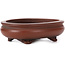 Oval unglazed bonsai pot by Bigei - 105 x 80 x 30 mm