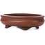 Ovale ongeglazuurde bonsaipot van Bigei - 105 x 80 x 30 mm