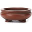 Oval unglazed bonsai pot by Bigei - 105 x 80 x 30 mm