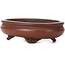 Ovale ongeglazuurde bonsaipot van Bigei - 105 x 80 x 30 mm