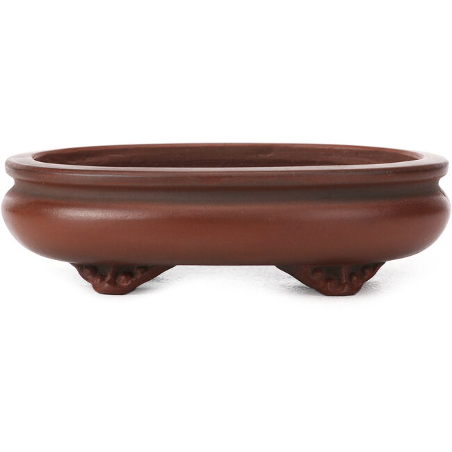 Maceta de bonsái ovalada sin esmaltar de Bigei - 105 x 80 x 30 mm
