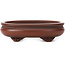 Ovale ongeglazuurde bonsaipot van Bigei - 105 x 80 x 30 mm