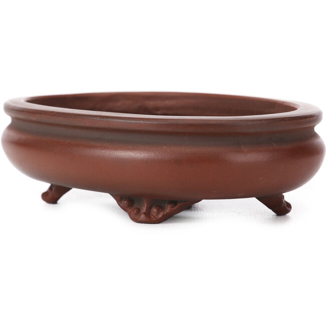 Pot à bonsaï ovale non émaillé par Bigei - 105 x 80 x 30 mm