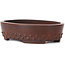 Oval unglazed bonsai pot by Bigei - 125 x 95 x 30 mm