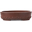 Oval unglazed bonsai pot by Bigei - 125 x 95 x 30 mm