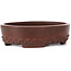 Oval unglazed bonsai pot by Bigei - 125 x 95 x 30 mm